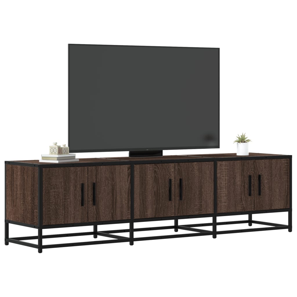 Móvel p/ TV 150x35x41 cm deriv. madeira/metal carvalho castanho