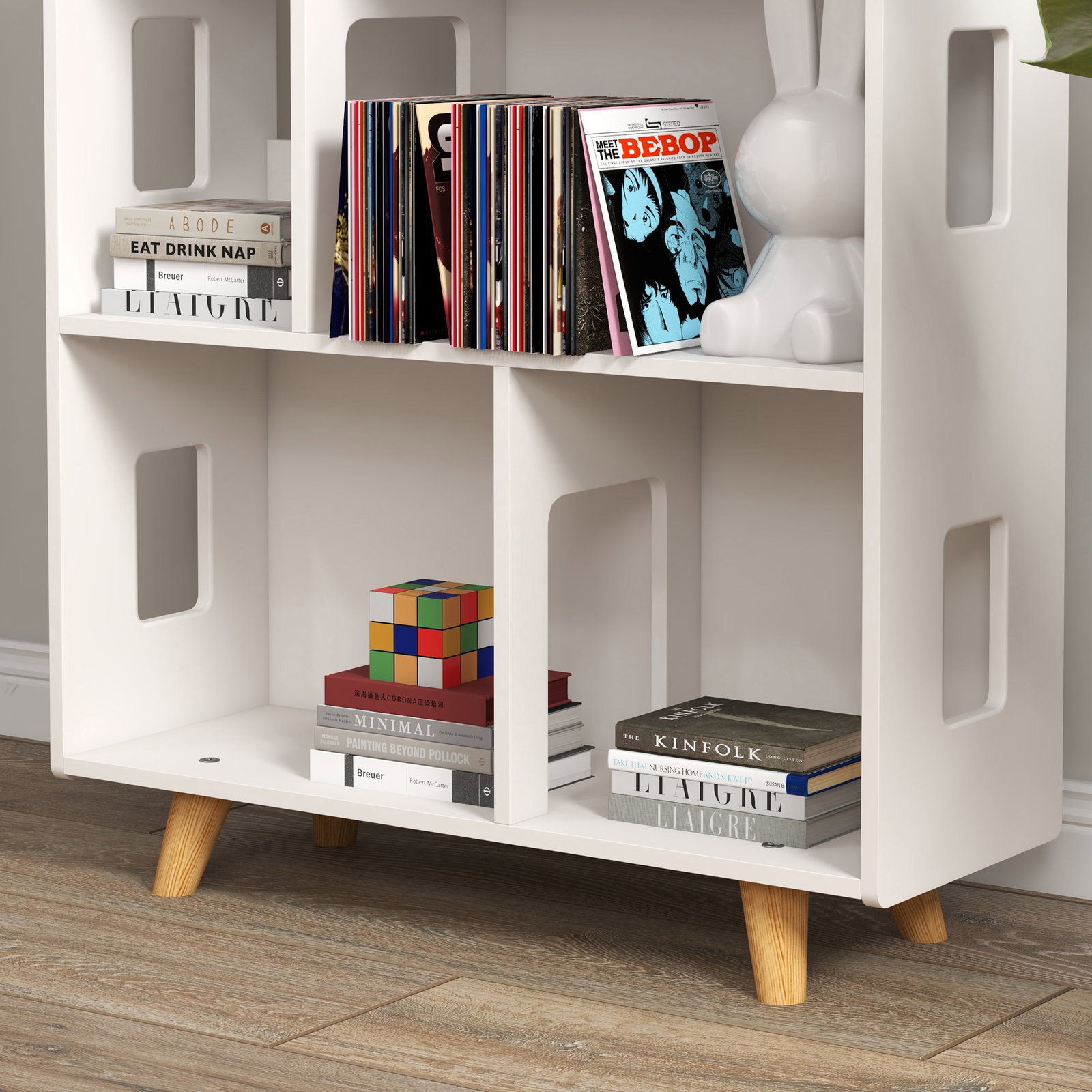 Estante para crianças organizador infantil de 3 níveis para brinquedos 65x25x108,5 cm branco