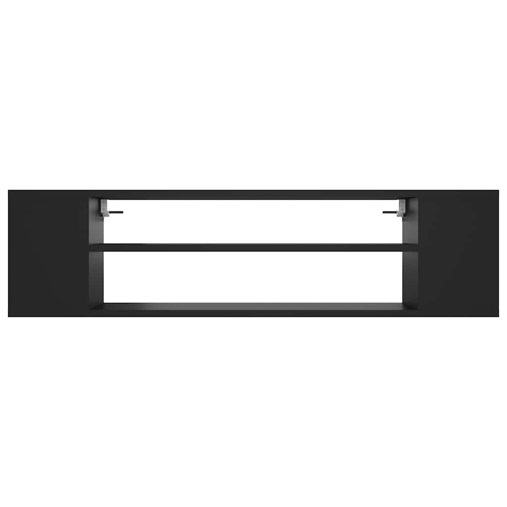 Armário TV suspenso 100x30x26,5 cm derivados de madeira preto