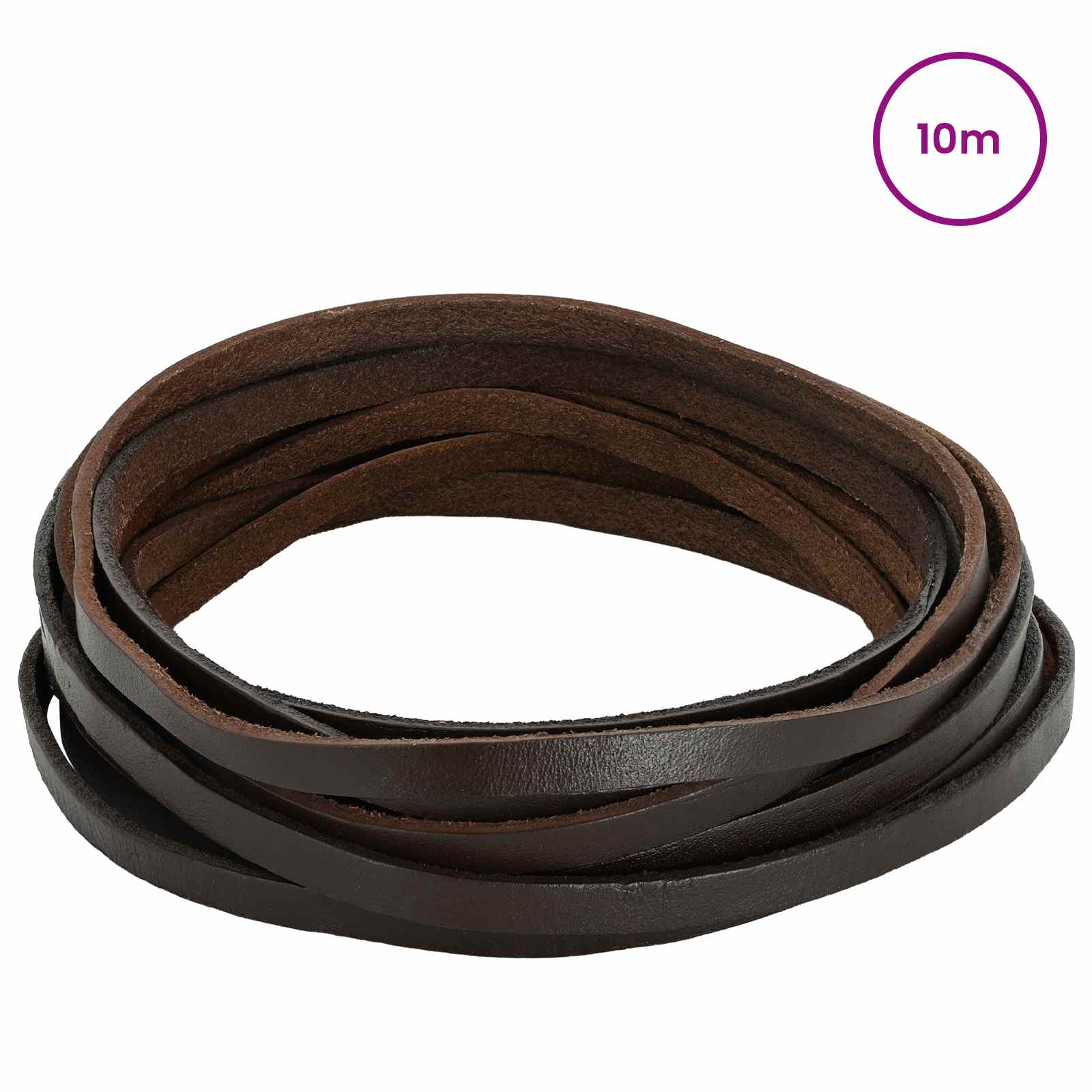 Pulseira de couro marrom escuro 1000 x 0,6 cm couro