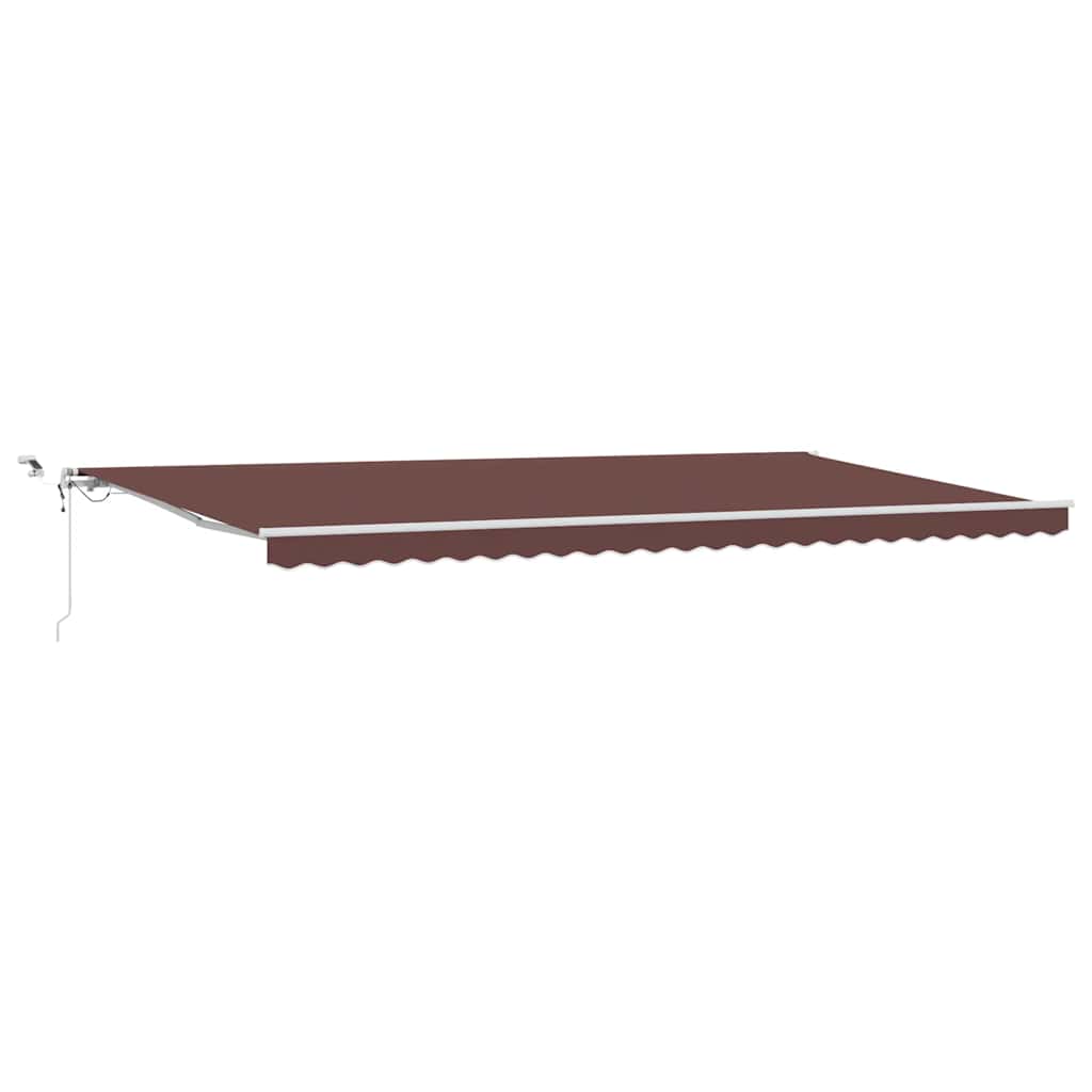 Toldo retrátil automático com luz LED 600x300 cm castanho