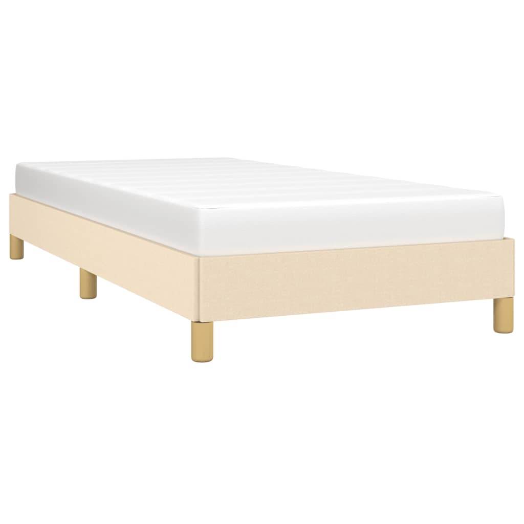 Estrutura de cama sem colchão 90x190 cm tecido creme