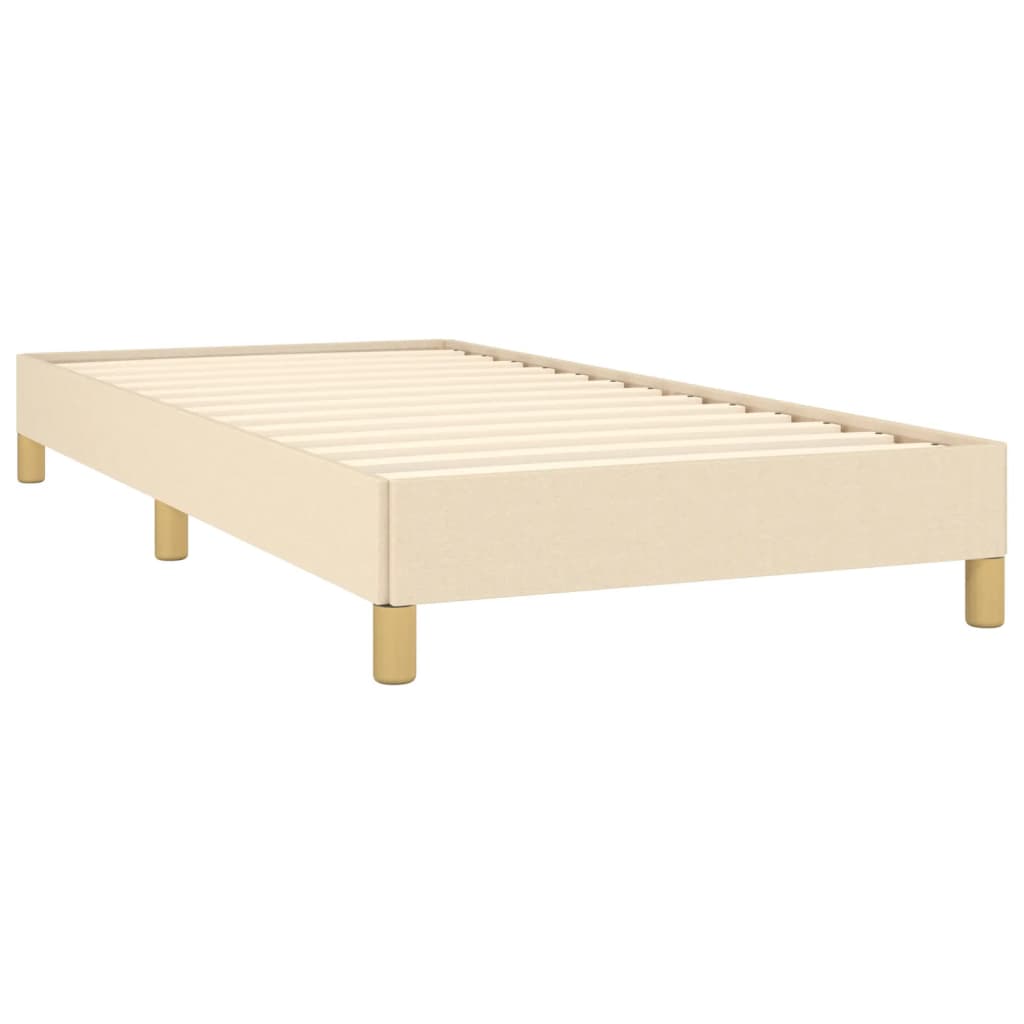 Estrutura de cama sem colchão 90x190 cm tecido creme