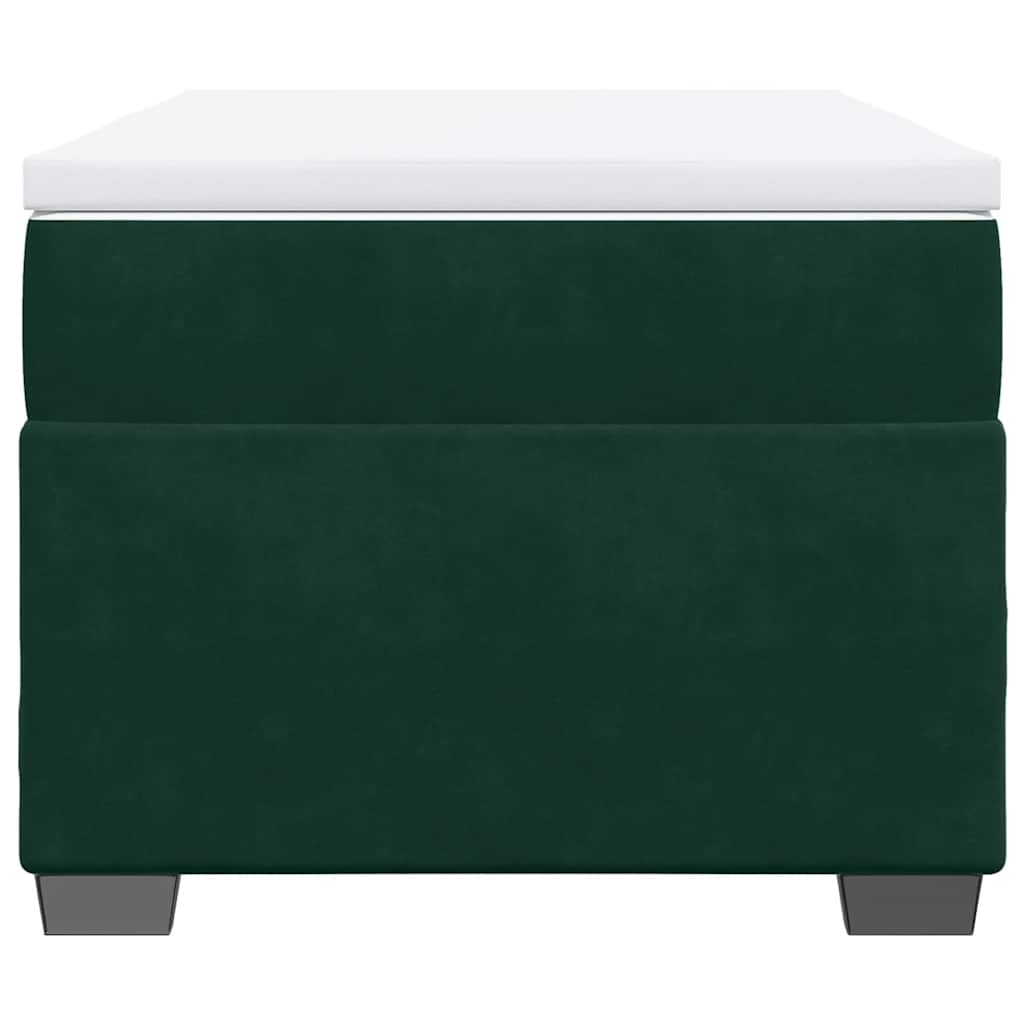 Cama com molas/colchão 80x200 cm veludo verde-escuro