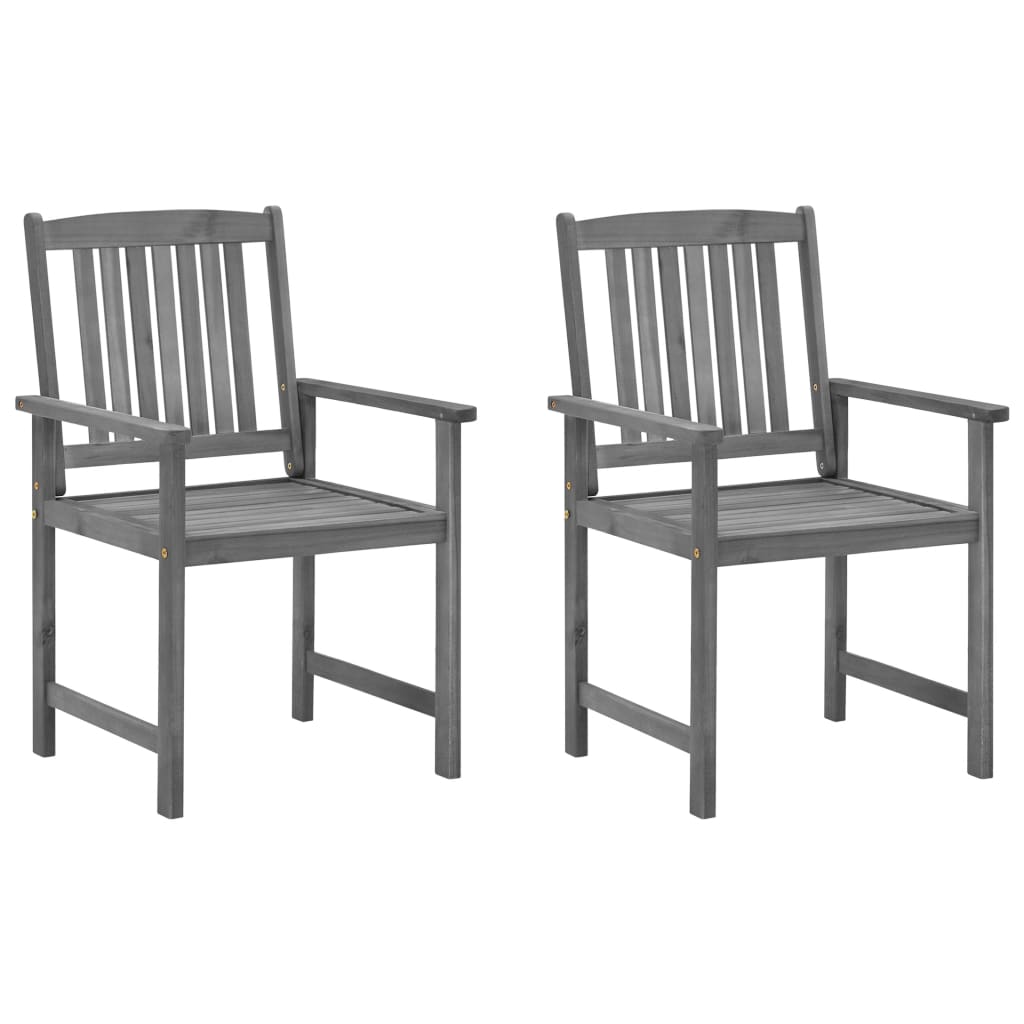 Cadeiras de jardim com almofadões 2 pcs acácia maciça cinza