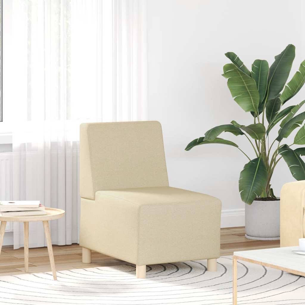 Poltrona sem braços 55 cm tecido cor creme
