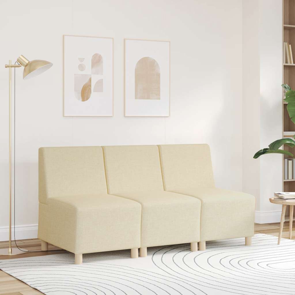 Poltrona sem braços 55 cm tecido cor creme