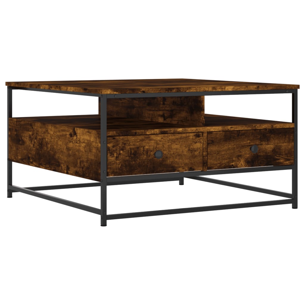 Mesa de centro 80x80x45 cm derivados de madeira carvalho fumado