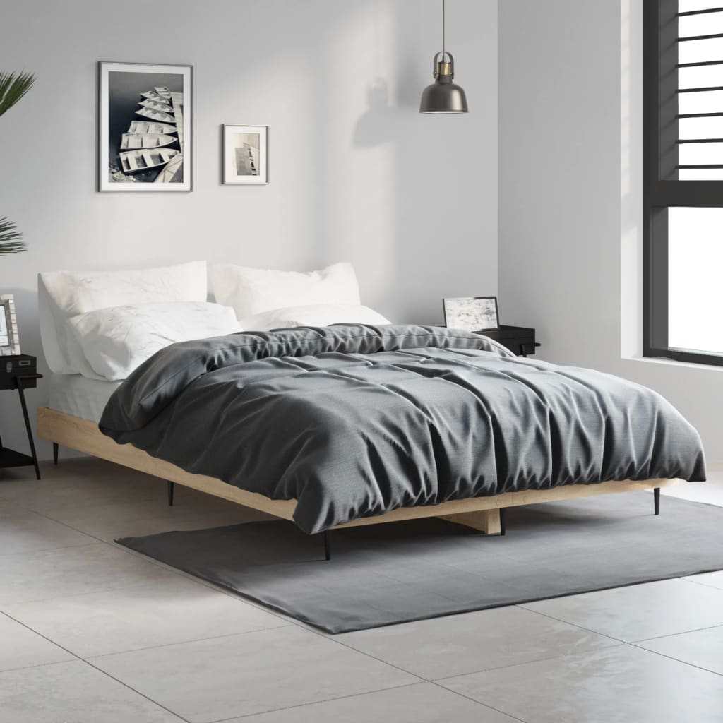Estrutura cama s/ colchão derivados de madeira carvalho sonoma