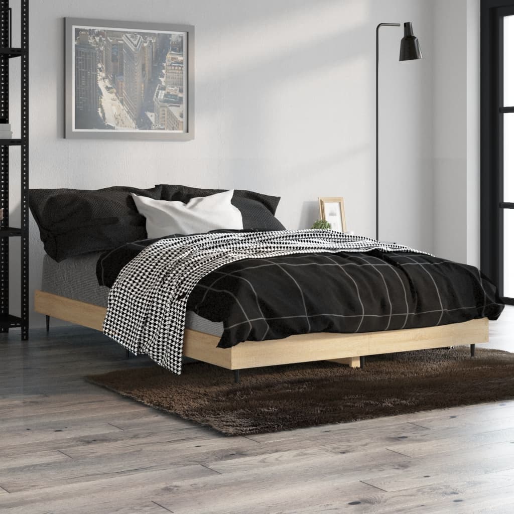 Estrutura cama s/ colchão derivados de madeira carvalho sonoma