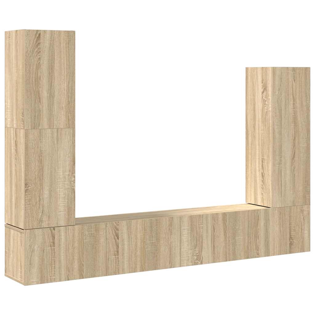 Conjunto móveis de TV 4 pcs madeira processada carvalho sonoma