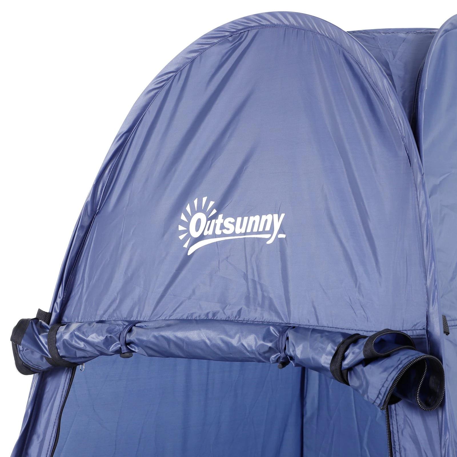 Tenda de duche para campismo dobrável pop up tenda de privacidade com proteção UV e tecido impermeável 100x100x185cm azul escuro