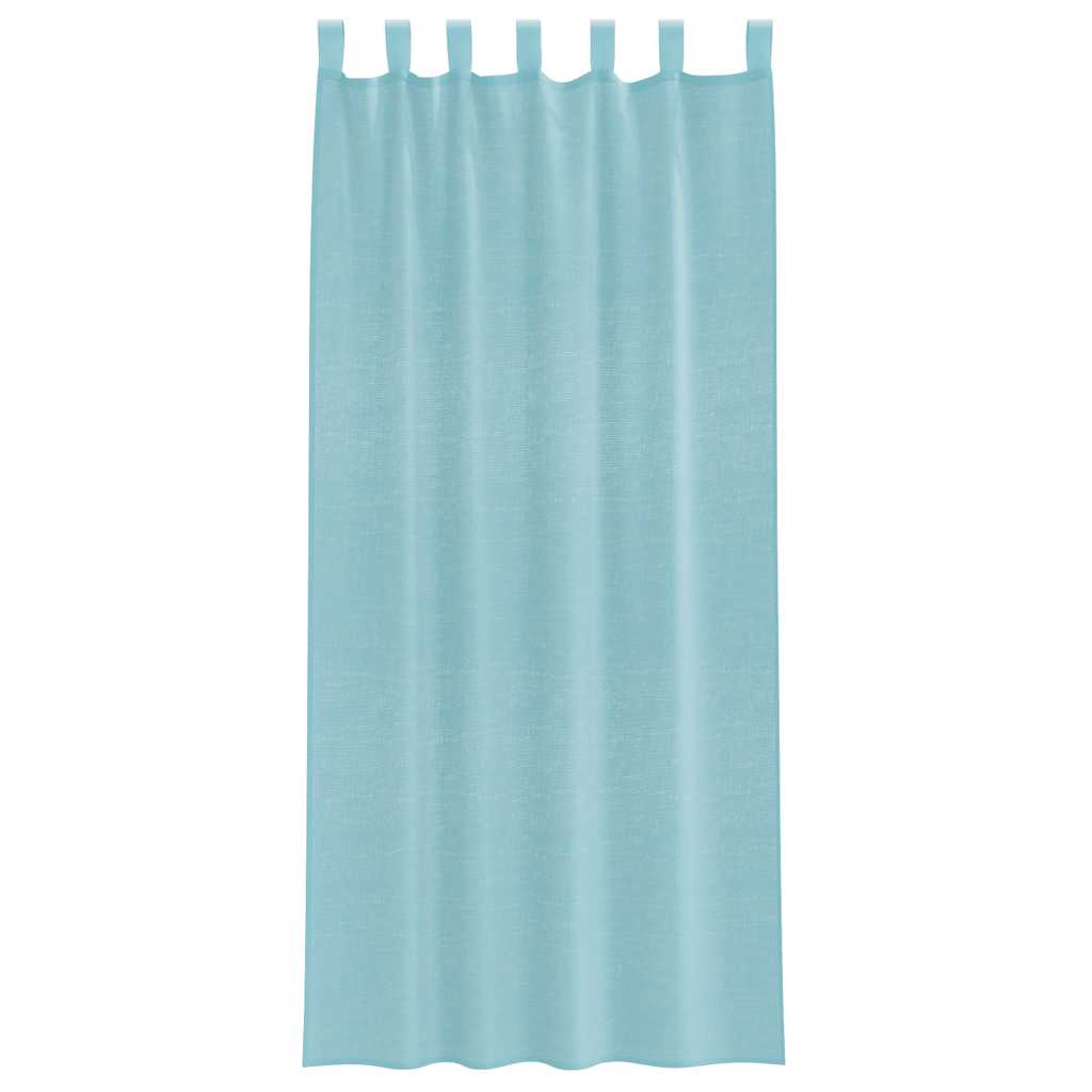 Cortinas de voile com laços 2 pcs turquesa 140x225 cm