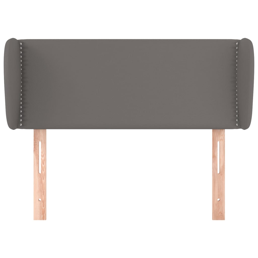 Cabeceira de cama c/ abas couro artificial 83x23x78/88 cm cinza