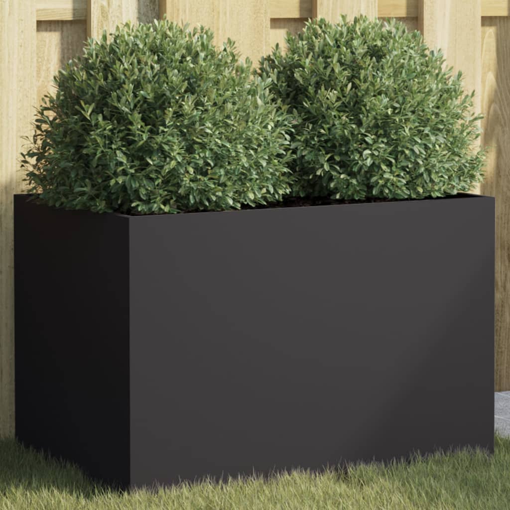 Vaso/floreira 62x40x39 cm aço preto