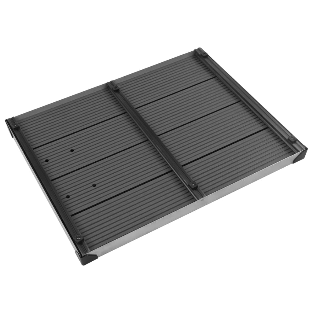 Base chuveiro p/ exterior 80x62 cm wpc aço inoxidável cinzento