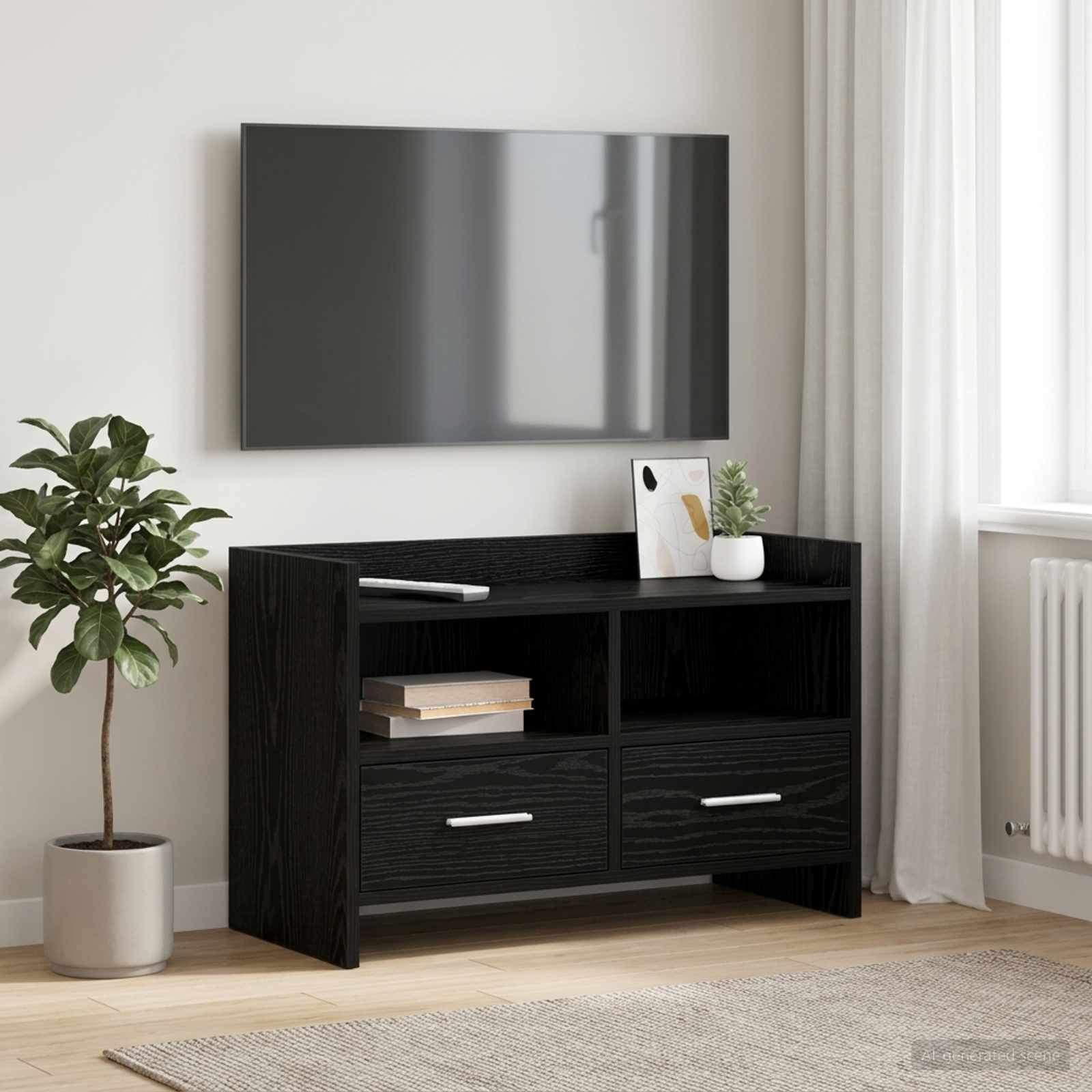 Gabinete para TV 71,5 x 33 x 47 cm carvalho preto