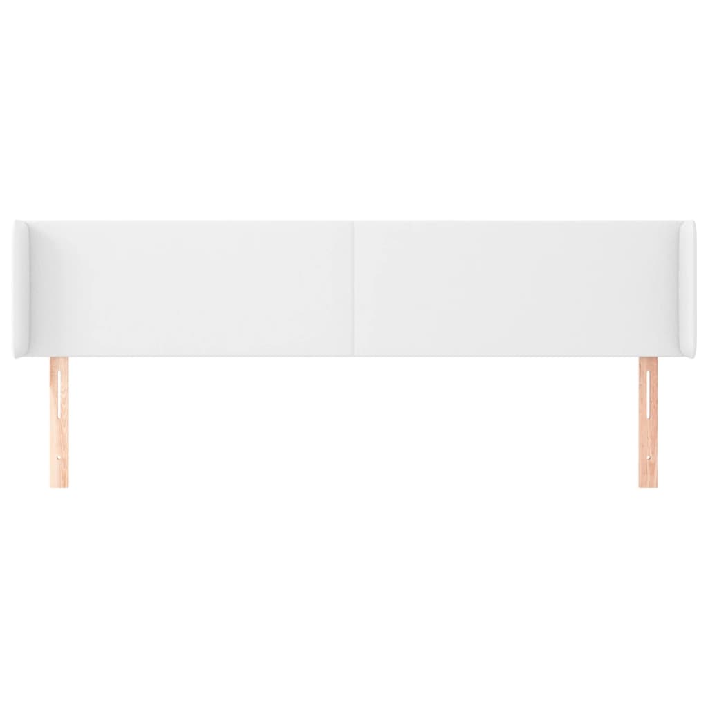 Cabeceira cama c/ abas couro artificial 203x16x78/88 cm branco