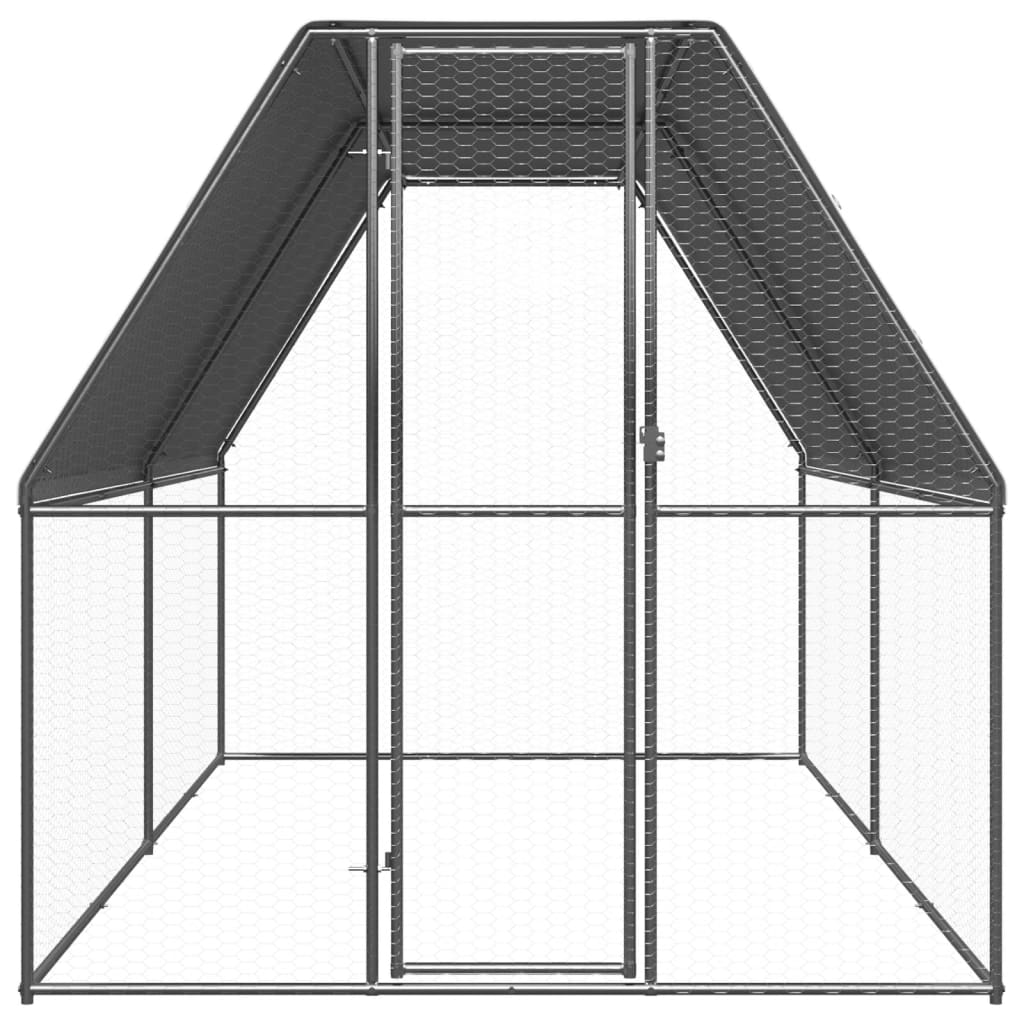 Galinheiro de exterior 2x4x2 m aço galvanizado