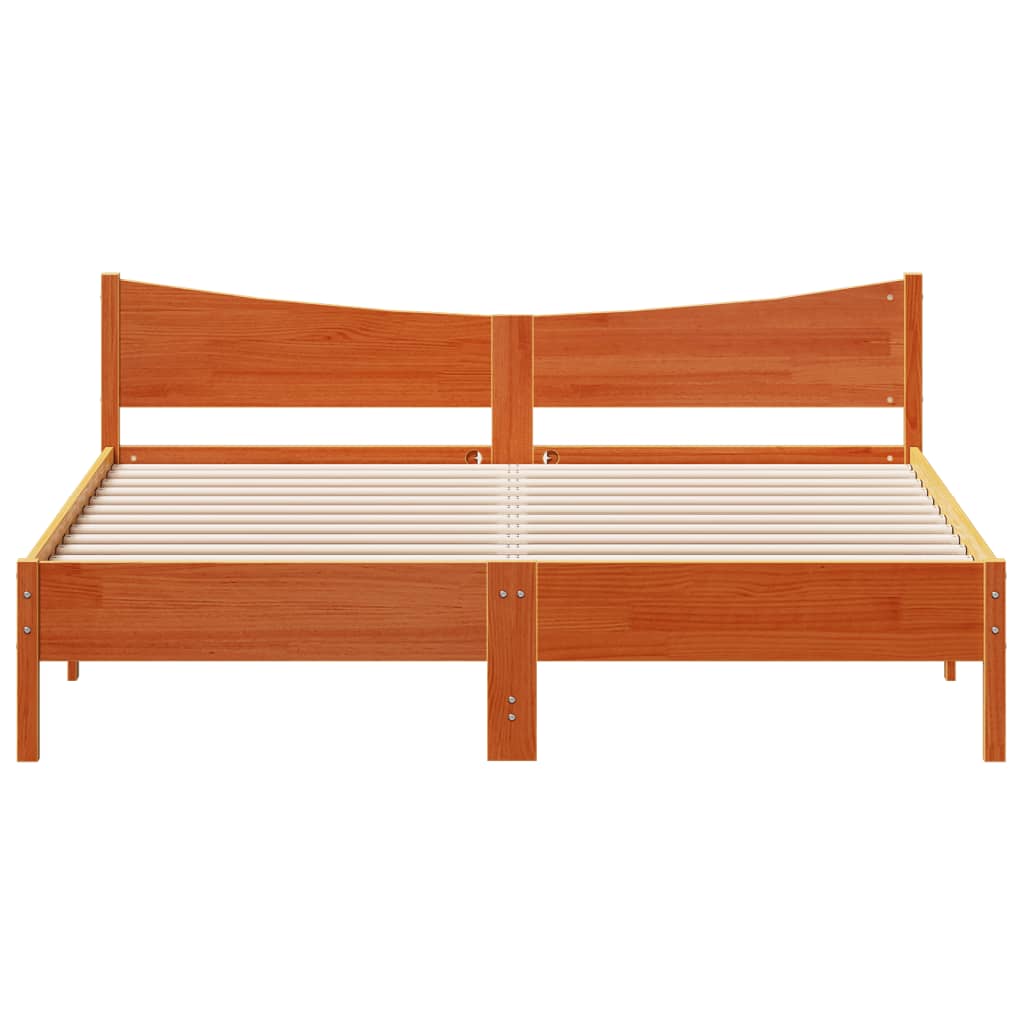 Cama sem colchão 180x200 cm pinho maciço castanho-mel