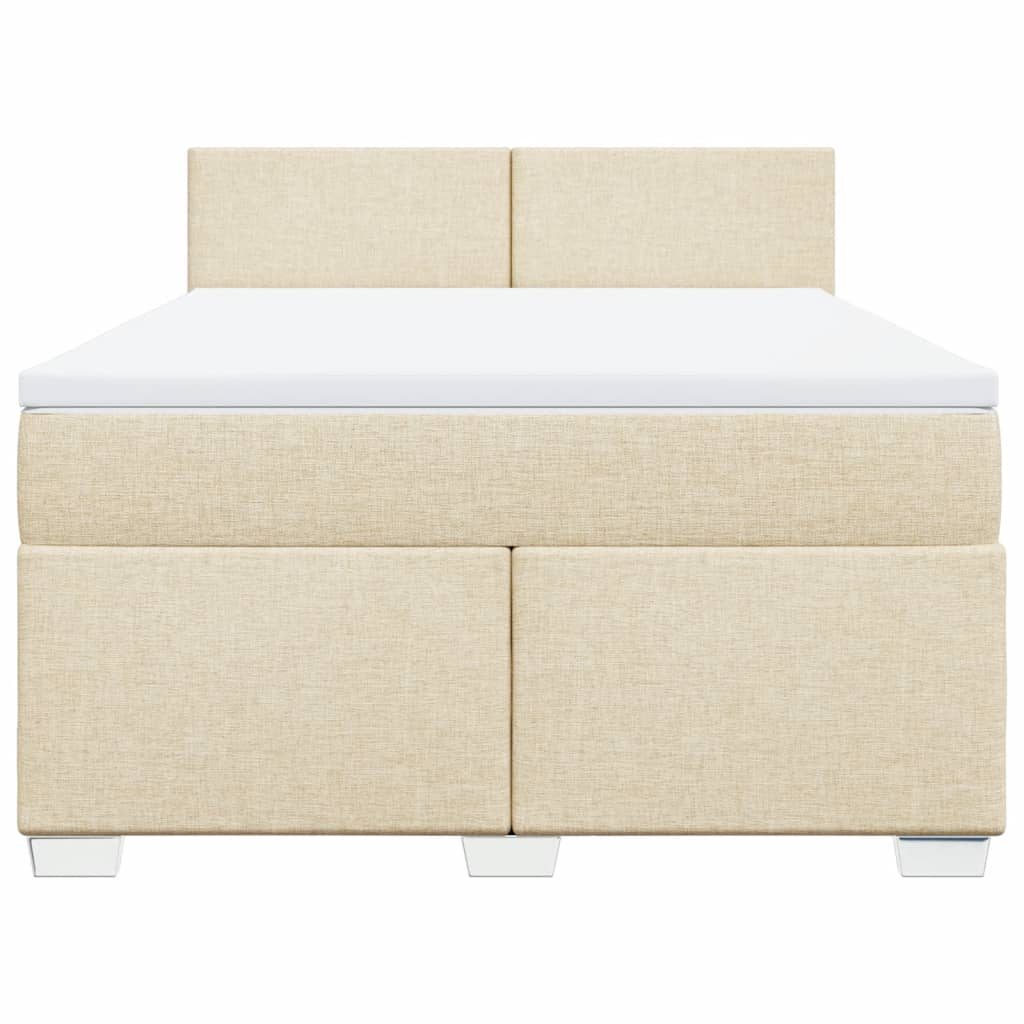 Cama com molas/colchão 140x190 cm tecido cor creme