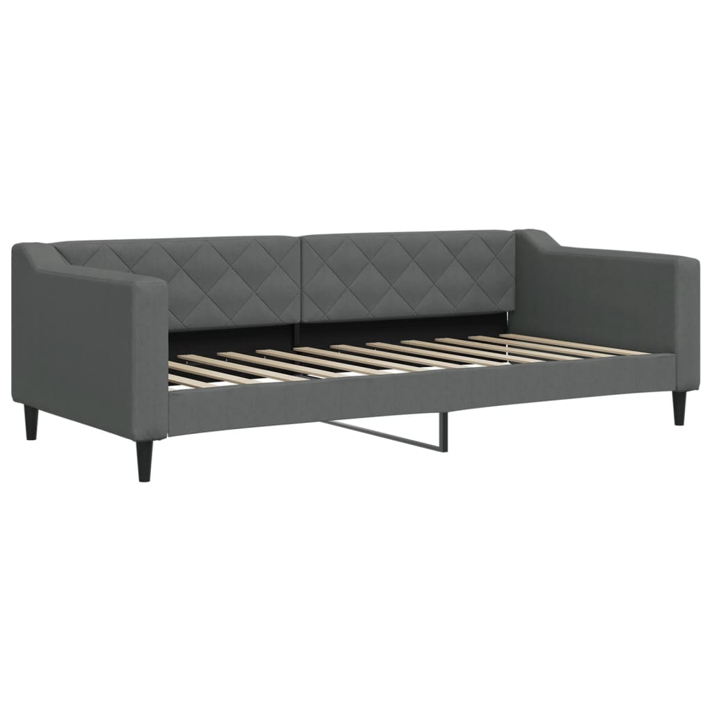 Sofá-cama c/ gavetão e gavetas 90x200 cm tecido cinzento-escuro