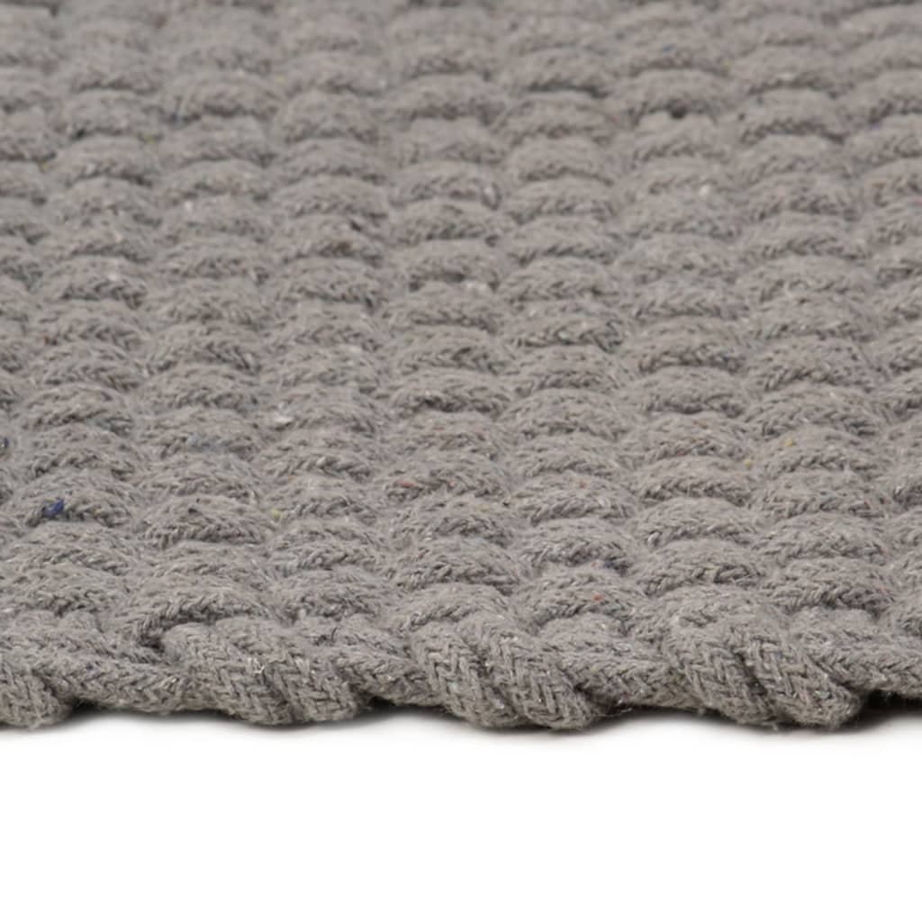 Tapete retangular 160x230 cm algodão cinza