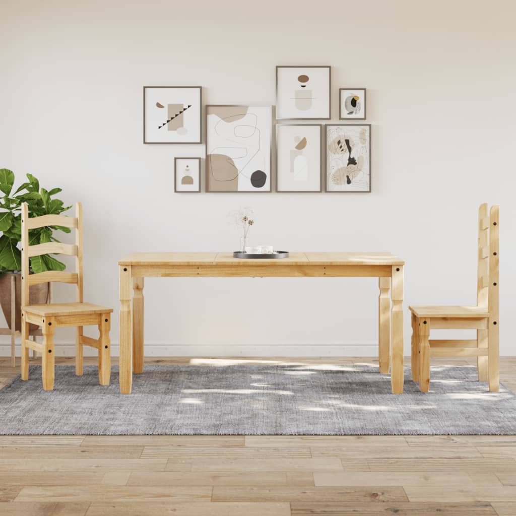 Mesa de jantar corona 160x80x75 cm madeira de pinho maciça