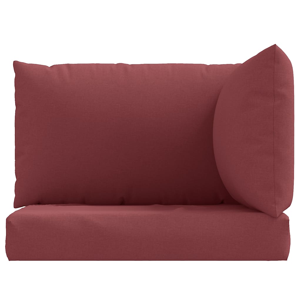 Almofadões de paletes 3 pcs mesclado tecido vermelho tinto