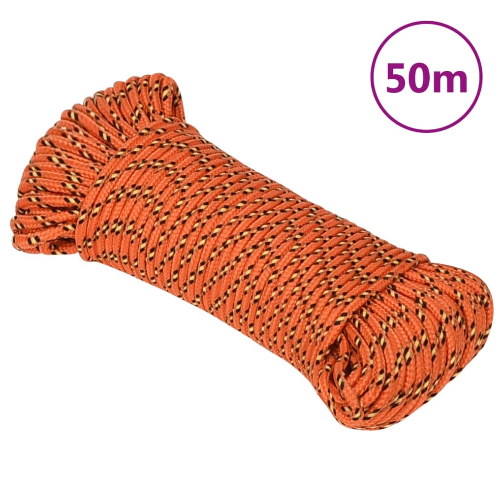 Corda de barco 3 mm 50 m polipropileno laranja