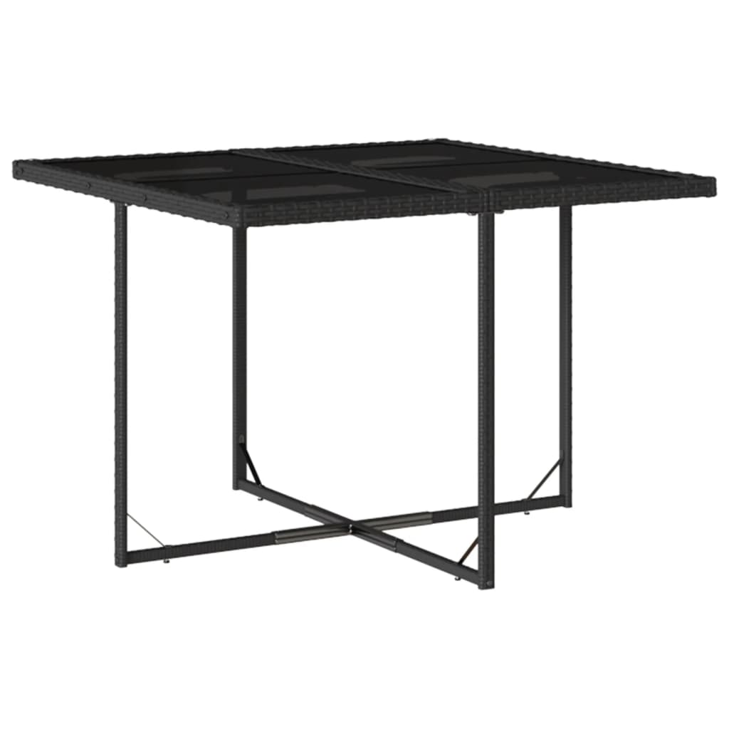 9 Pcs conjunto de jantar p/ jardim c/ almofadões vime PE preto