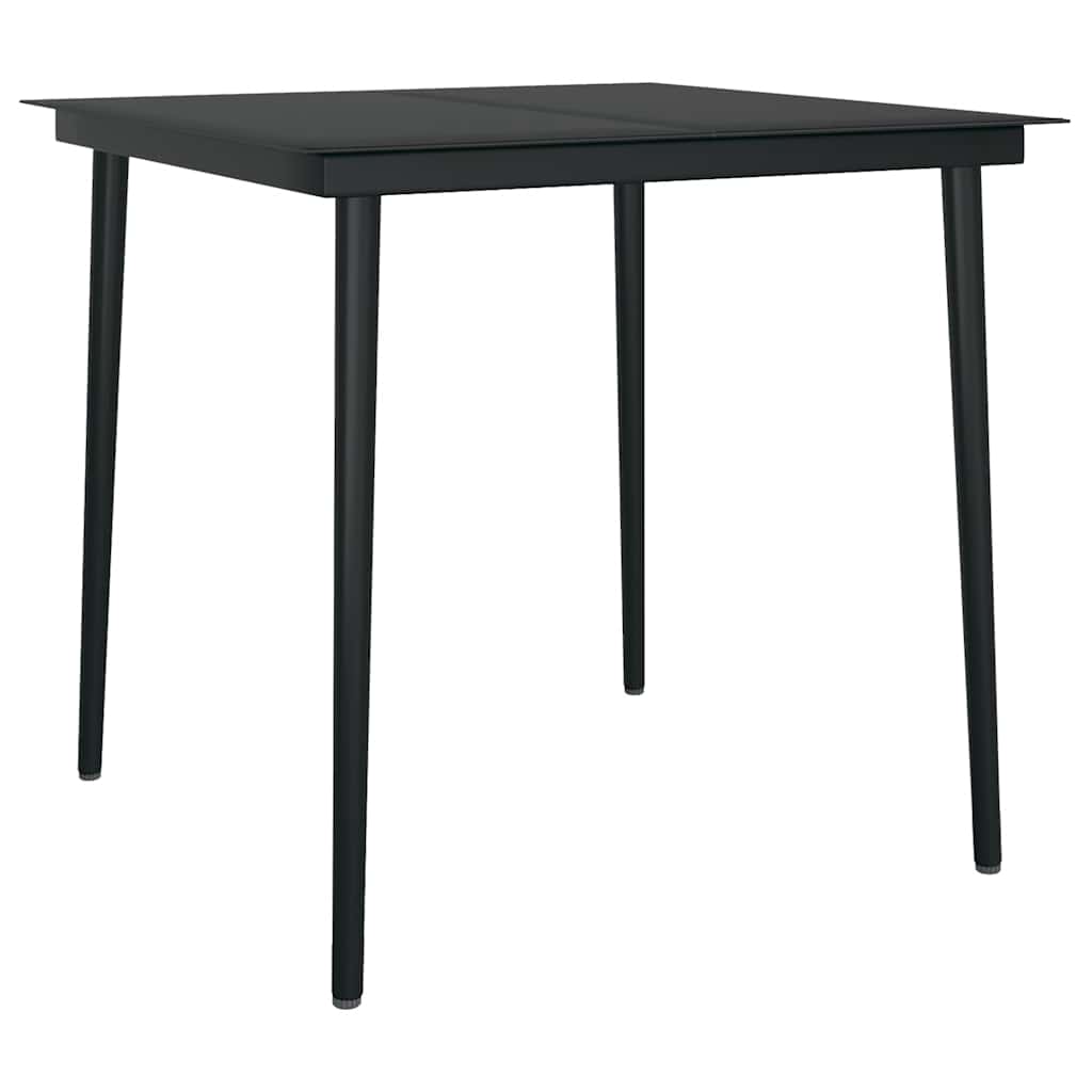 3 Pcs conjunto de jantar para jardim preto