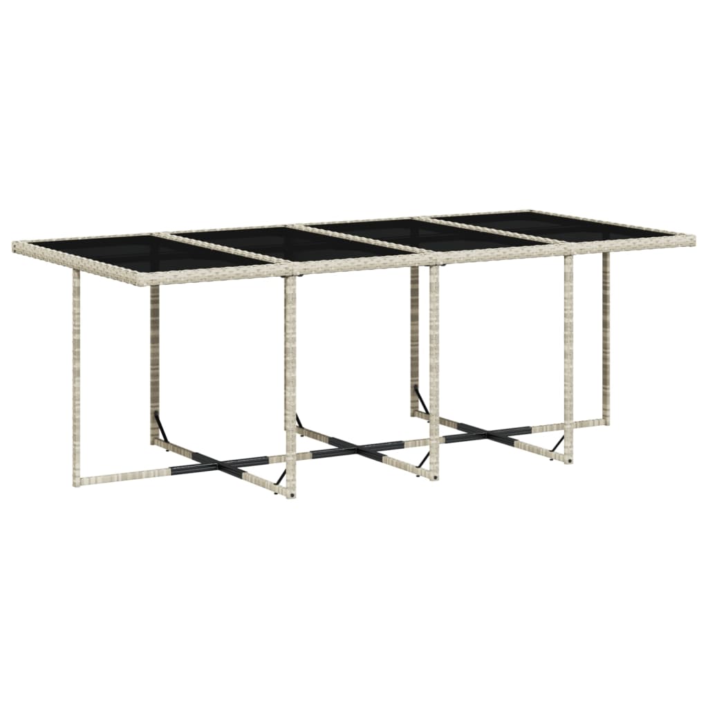 13 Pcs conj. jantar jardim c/ almofadões vime PE cinzento-claro