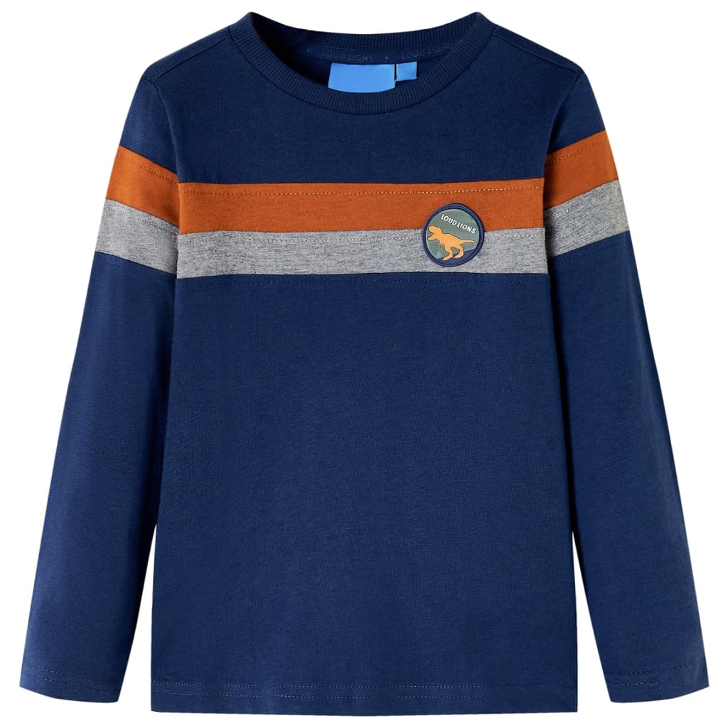 T-shirt de manga comprida para criança azul-marinho 104