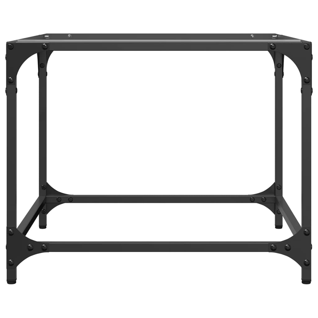Mesas de centro c/ topo vidro transparente 2 pcs 50x50x40cm aço