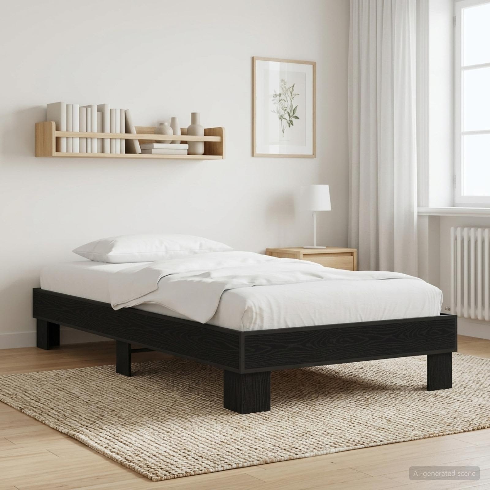 Estrutura da cama carvalho preto 80 x 200 cm