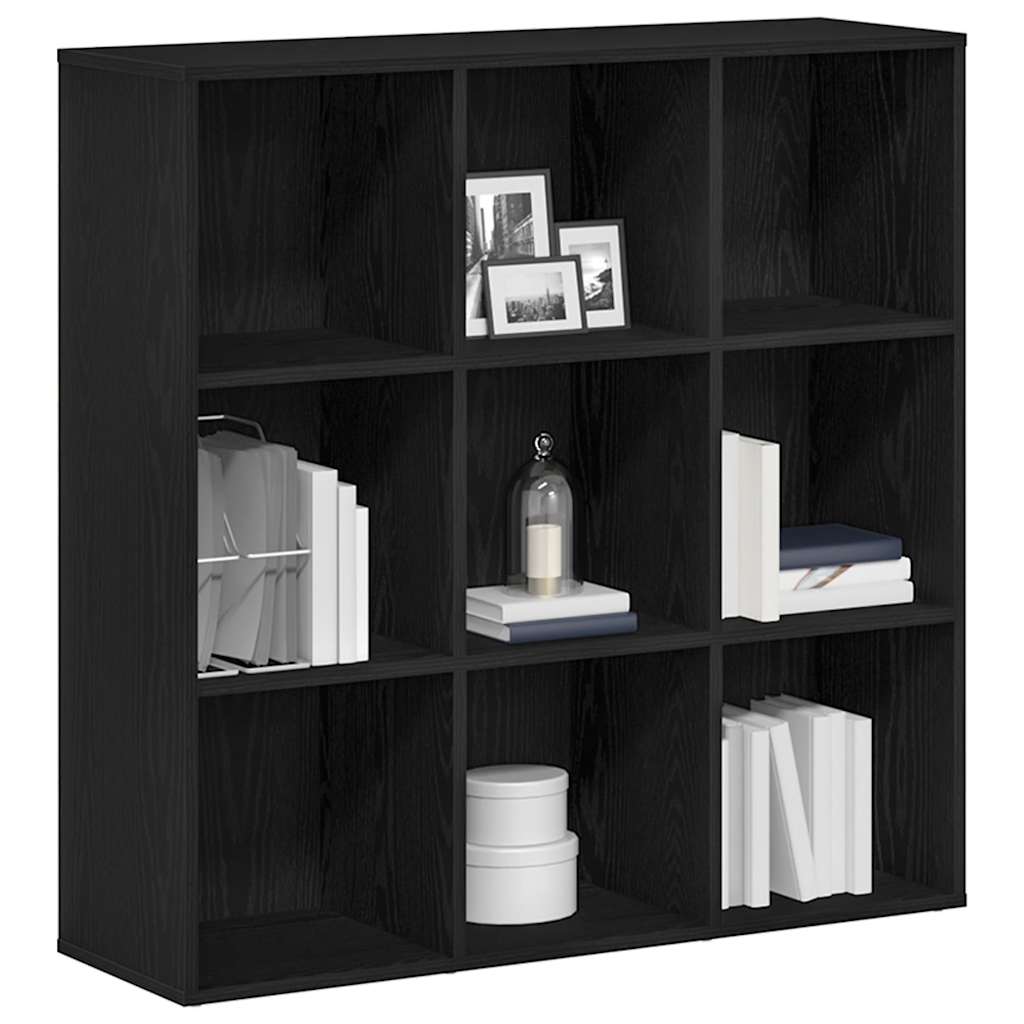 Estante para livros em carvalho preto, 98 x 29 x 97,5 cm, madeira engenheirada