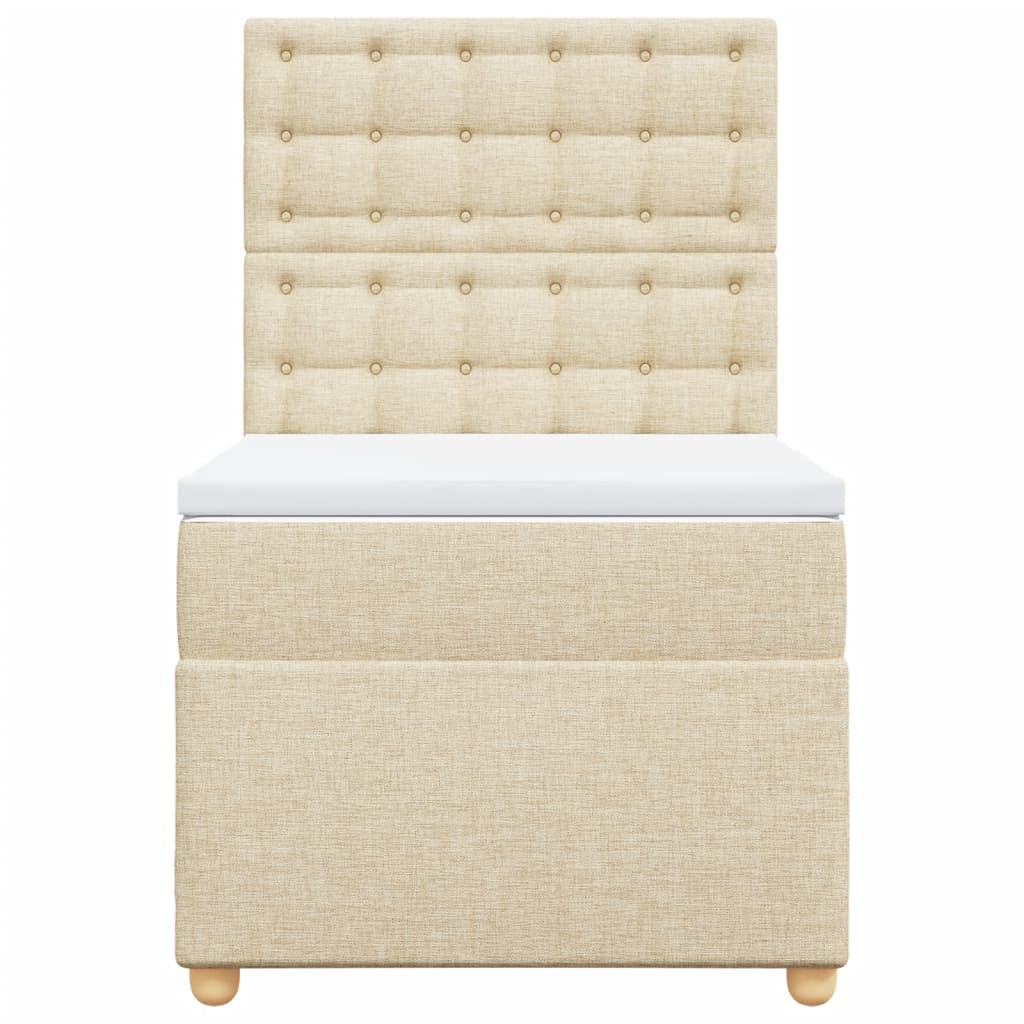 Cama com molas/colchão 100x200 cm tecido cor creme