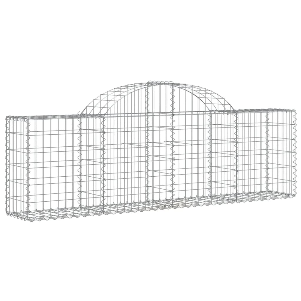 Cestos gabião arqueados 5 pcs 200x30x60/80 cm ferro galvanizado