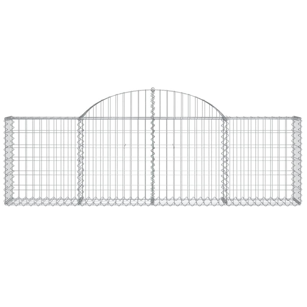 Cestos gabião arqueados 5 pcs 200x30x60/80 cm ferro galvanizado