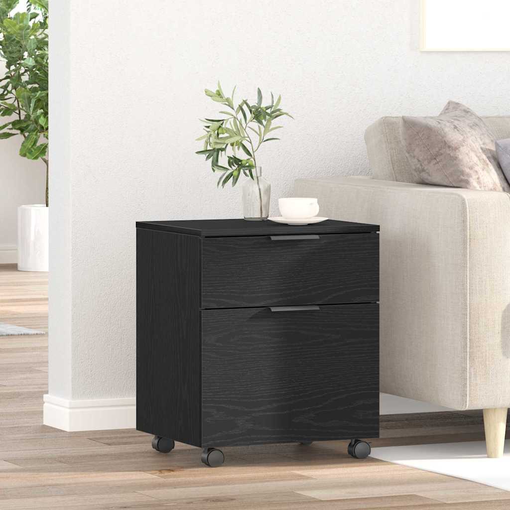 Armário de arquivo com gaveta carvalho preto 45 x 38 x 54 cm