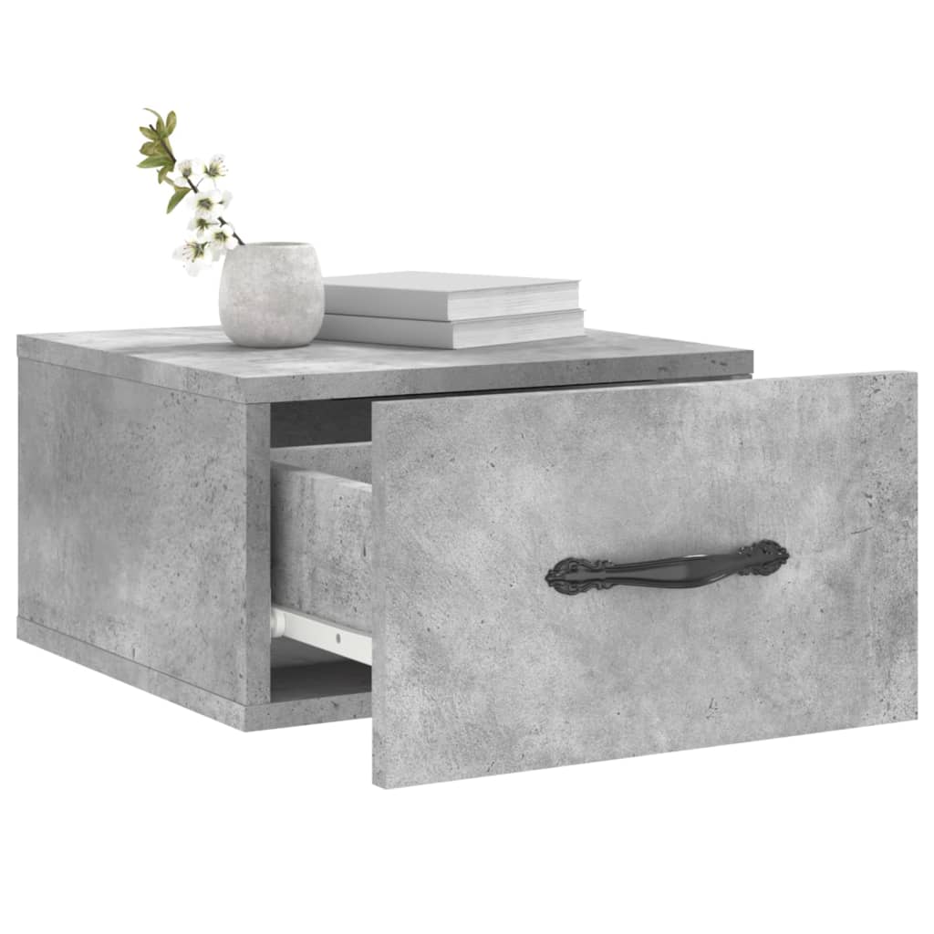 Mesa cabeceira montagem na parede 35x35x20 cm cinzento cimento