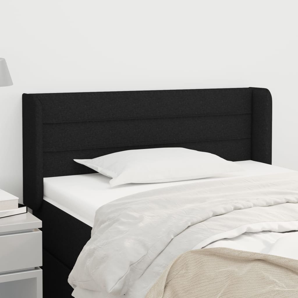 Cabeceira de cama c/ abas tecido 83x16x78/88 cm preto