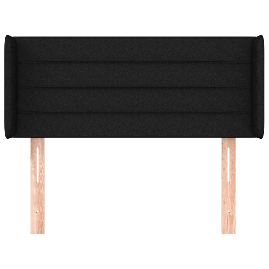 Cabeceira de cama c/ abas tecido 83x16x78/88 cm preto