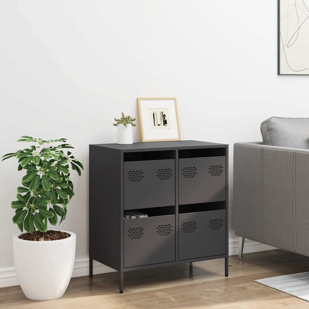 Aparador 68x39x73,5 cm aço laminado a frio preto