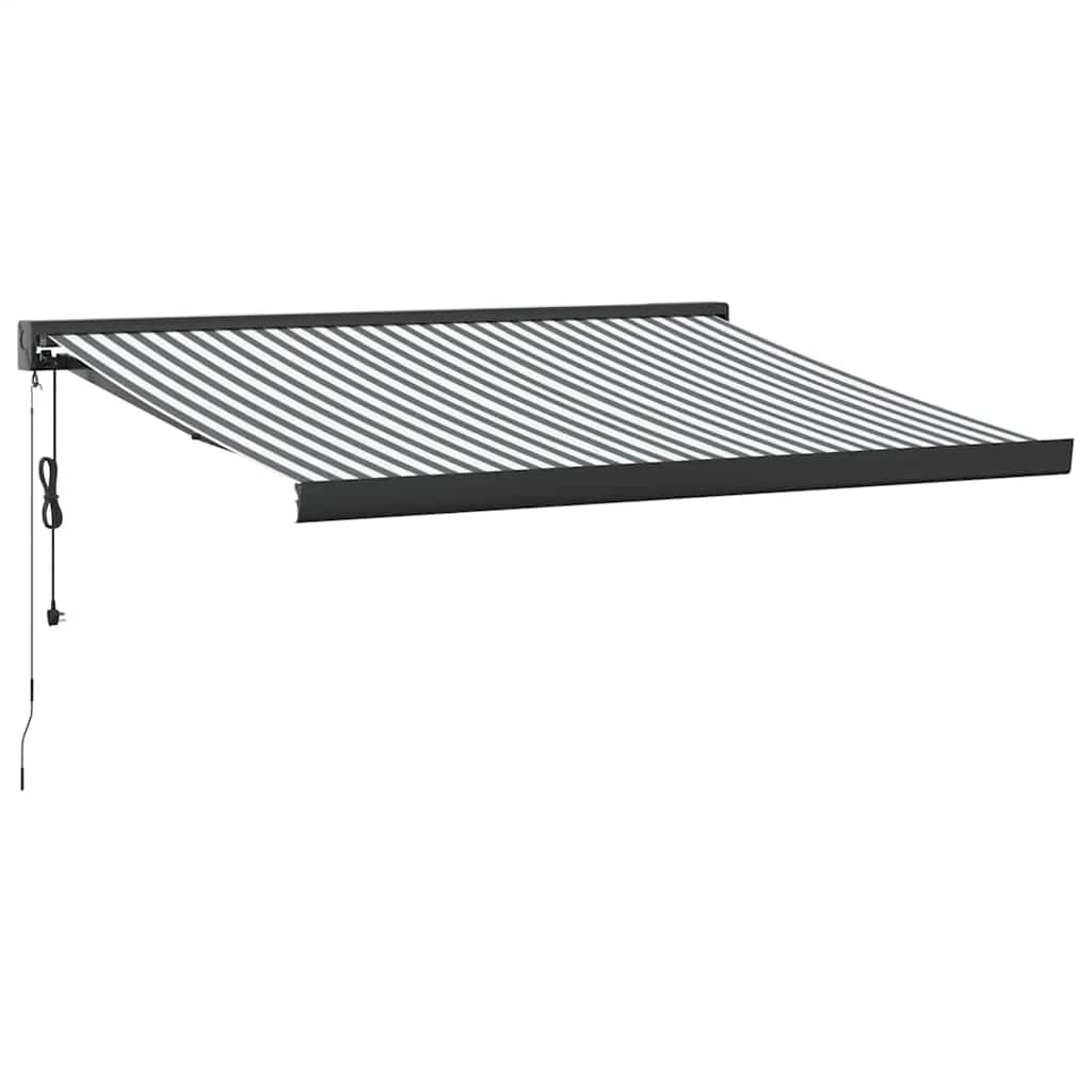 Toldo retrátil 3,5x2,5 m tecido e alumínio antracite e branco