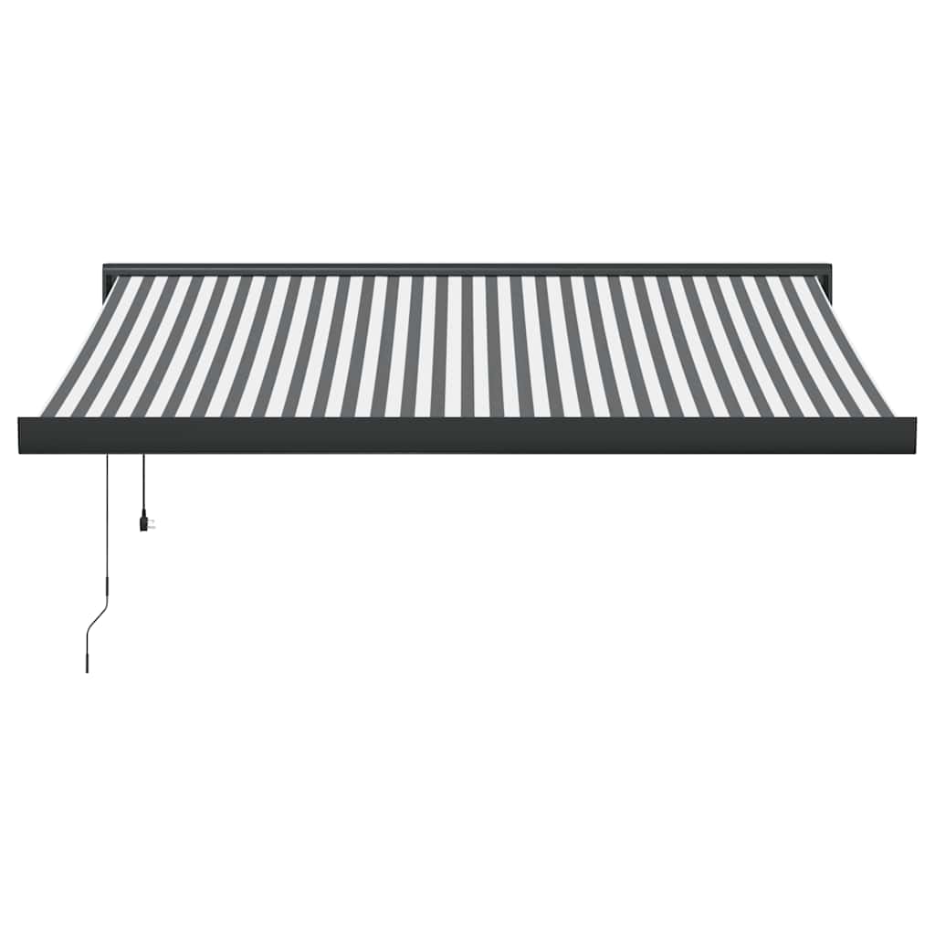 Toldo retrátil 3,5x2,5 m tecido e alumínio antracite e branco