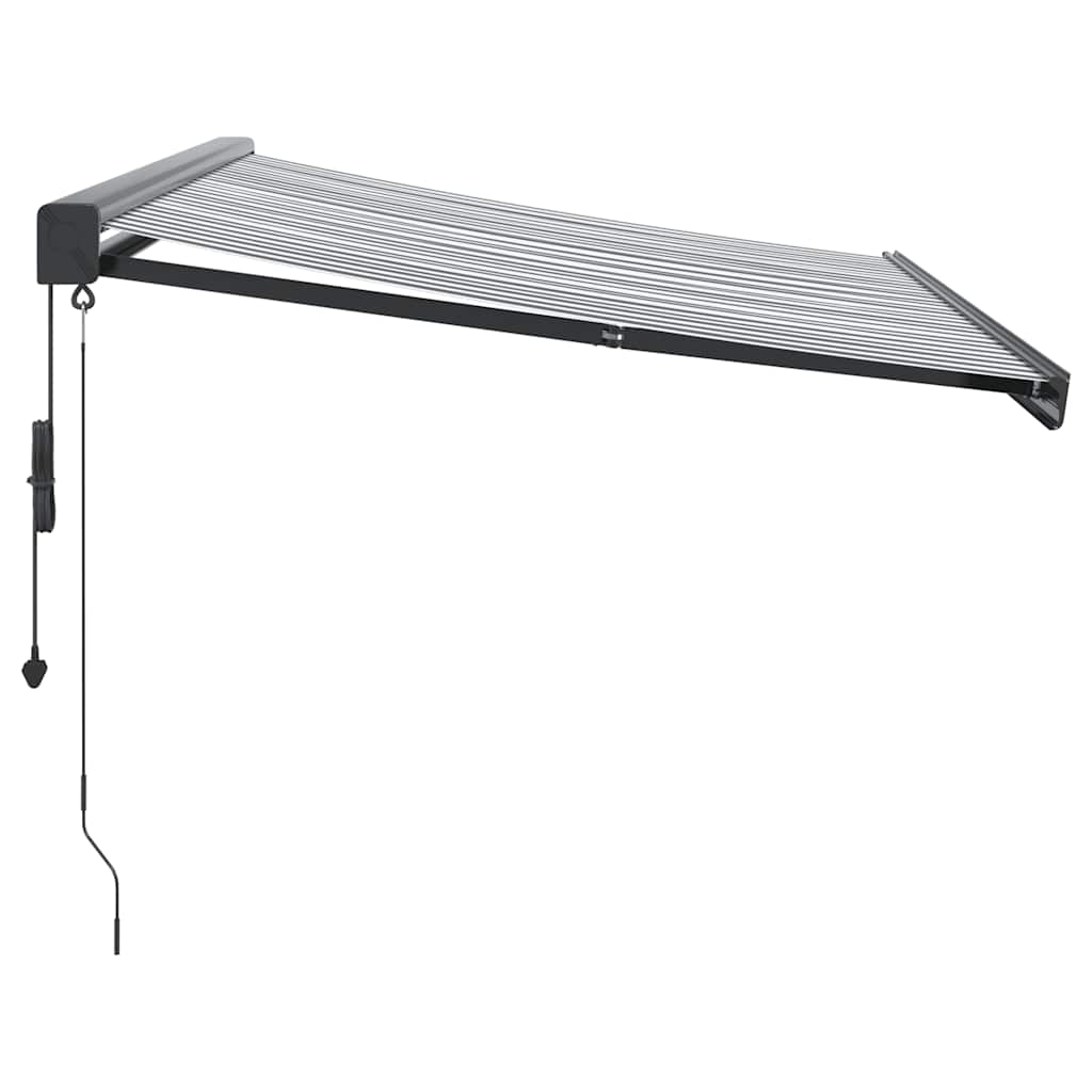 Toldo retrátil 3,5x2,5 m tecido e alumínio antracite e branco
