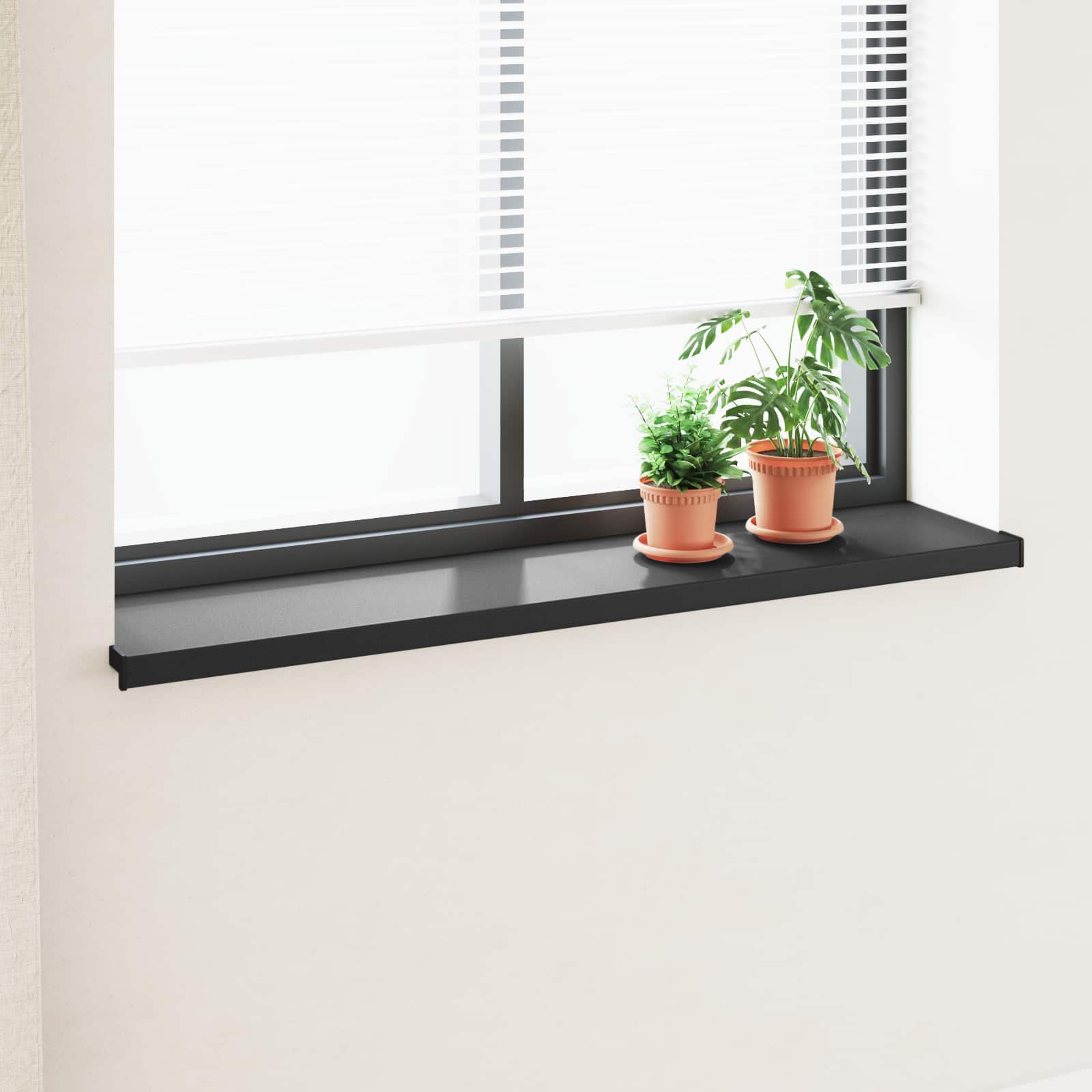 Soleira de janela preto com veios de madeira 120 x 35 x 4,5 cm