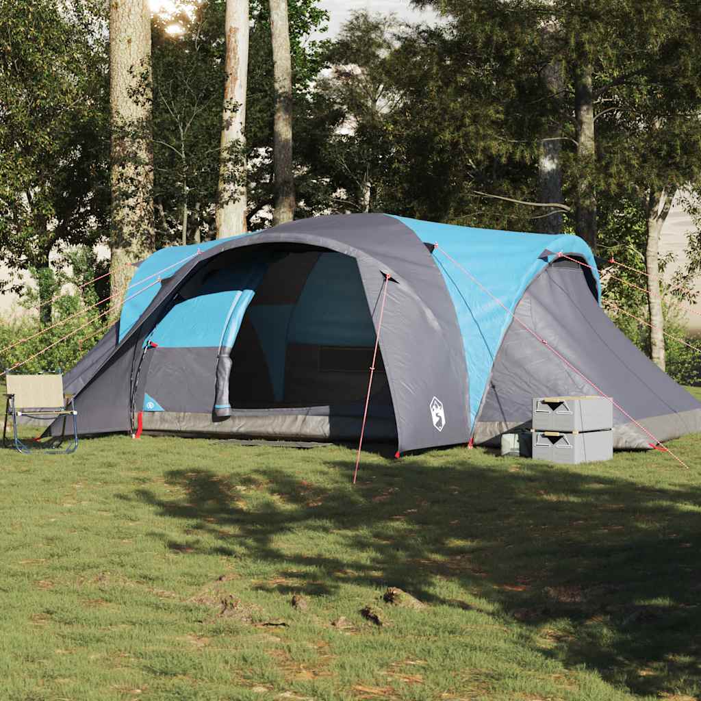 Tenda familiar em cúpula para 6 pessoas impermeável azul